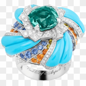 Twist Ring, Van Cleef &amp - Van Cleef High Jewellery Turquoise, HD Png Download - jewels png