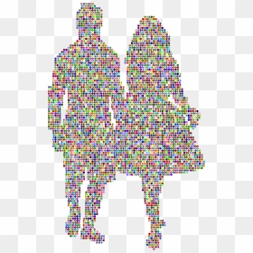 Prismatic Couple Holding Hands Silhouette 4 Clip Arts - Couple Holding Hands Silhouette Clipart, HD Png Download - zombie hands png