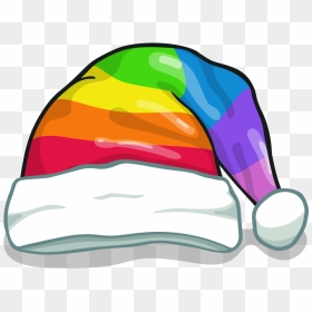 Rainbow Santa Hat - Rainbow Santa Hat Png, Transparent Png - cartoon santa hat png