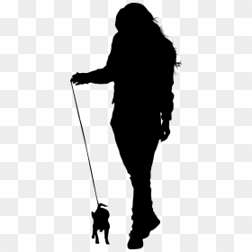 Dog Walking Silhouette - Silhouette People Walk Png, Transparent Png - walking silhouette png