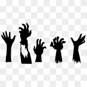 Zombie Silhouette Hands Png, Transparent Png - zombie hands png