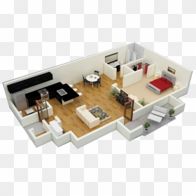 Flor Plans Square Palm - 720 Sq Ft Apartment, HD Png Download - balcony png