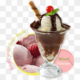 Fancy Ice Cream Sundae , Png Download - Ice Cream Cup With Chocolate Stick, Transparent Png - ice cream sundae png