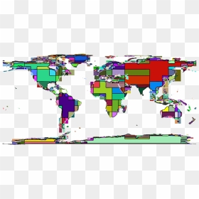 World Map Abstract Blocks Clip Arts, HD Png Download - blocks png