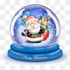 Christmas Snow Globe Clipart Svg Transparent Download - Santa Snow Globe Clipart, HD Png Download - snowglobe png