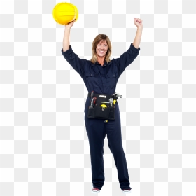 Happy And Equipped Worker - Portable Network Graphics, HD Png Download - worker png