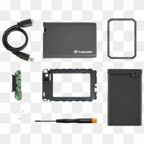 Drive - Transcend 2.5 Rugged Ssd Hdd Upgrade Enclosure Kit, HD Png Download - hard drive png
