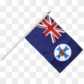 Australia Queensland Hand Waving Flag - Old Hong Kong Flag Gif, HD Png Download - waving flag png