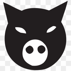 Black Pig Face Svg Clip Arts - Black Pig Images Cartoon, HD Png Download - pig silhouette png