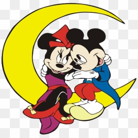 Mickey Clipart Overalls - Mickey And Minnie On The Moon, HD Png Download - the moon png