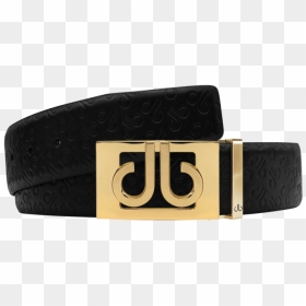 Black Db Icon Pattern Embossed Leather Belt With Gold - Belt, HD Png Download - buckle png