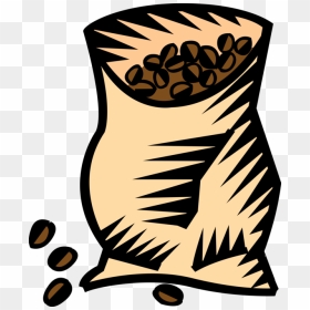 Vector Illustration Of Bag Of Coffee Bean Seed Of The - Vector Coffee Bag Png, Transparent Png - coffee bean vector png