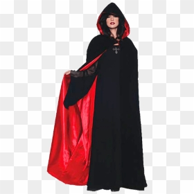 Black/red Deluxe Velvet Cape - Vampire Cape With Hood, HD Png Download - red cape png