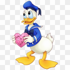 Donald Duck Holding Heart Png Image - Donald Duck Cartoon, Transparent Png - cartoon heart png