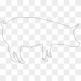 Line Art, HD Png Download - pig silhouette png