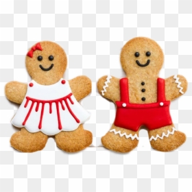 Christmas Gingerbread Png Transparent Image - Gingerbread Man And Woman, Png Download - christmas cookies png