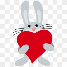 Hearts Clipart Cartoon - Heart Bunny, HD Png Download - cartoon heart png