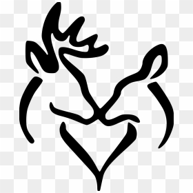Hd Deer Heart Png - Doe And Buck Silhouette, Transparent Png - chalk heart png
