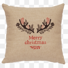 Christmas Antlers Linen Pillow - Christmas Day, HD Png Download - christmas antlers png