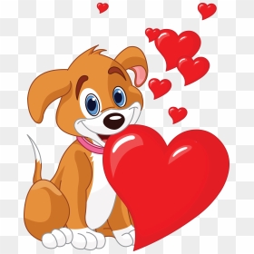 Puppy Love Heart Png - Dog Love Clipart, Transparent Png - cartoon heart png
