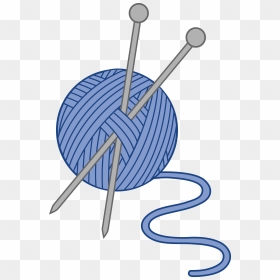 Blue Yarn And Knitting Needles - Knitting Clip Art, HD Png Download - ball of yarn png