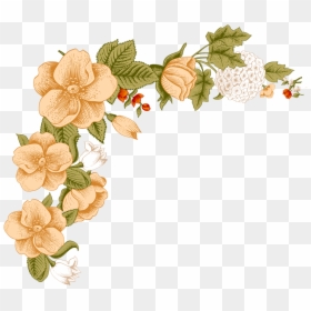 Background Flower Border Design, HD Png Download - floral art png