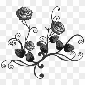 Roses Black And White Png, Transparent Png - floral art png