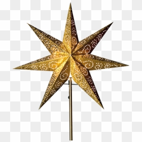 Paper Star Antique - Adventsstjärna På Fot Golv, HD Png Download - golden star png