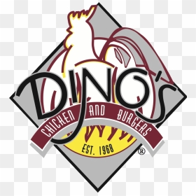 Dinos Logo Large - Dino's Chicken & Burgers Logo, HD Png Download - fancy underline png