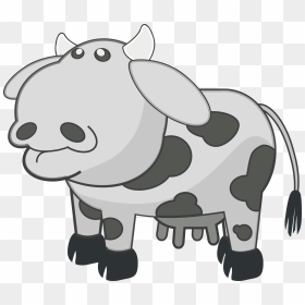 Gray Cow Svg File - Moving Image Animated Animal, HD Png Download - cow.png
