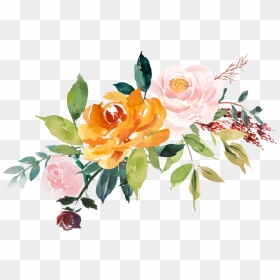 Tropical Flower Watercolor Png - Watercolor Floral Arrangement Png, Transparent Png - florals png