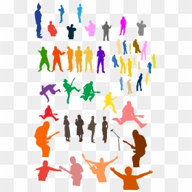 Silhouettes Clip Arts - Colorful People Silhouette Png, Transparent Png - silhouettes png