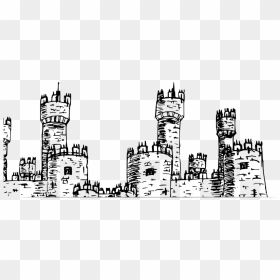 Castle Clip Art Black And White, HD Png Download - castle tower png