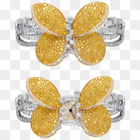 A Graff Ladies - White Yellow Diamonds Watches, HD Png Download - yellow butterfly png