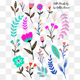 Download Folk Florals Stickers - Free Digital Stickers Png, Transparent Png - florals png