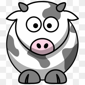 Gray Cow Svg Clip Arts - Cartoon Cow Png, Transparent Png - cow.png