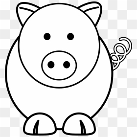Easy Colouring Pages For 2 Year Olds, HD Png Download - pig silhouette png