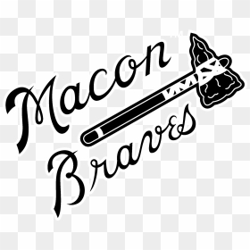 Macon Braves Logo Black And White - Atlanta Braves, HD Png Download - atlanta braves logo png