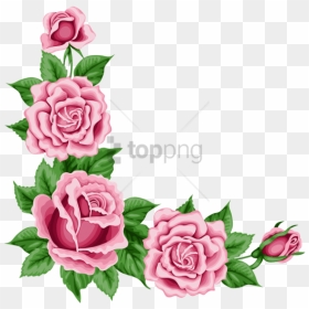 Free Png Roses Corner Border Png Image With Transparent - Flower Corner Border Transparent, Png Download - png roses