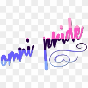 The Words “omni Pride”, In The Colors Of The Omni Flag - Calligraphy, HD Png Download - fancy underline png