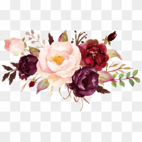 #png #roses #flowers #renaissance - Burgundy Watercolor Flowers Png, Transparent Png - png roses