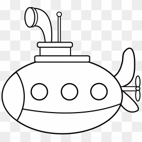 Free Submarine Clipart Black And White, Download Free - Clipart White Submarine, HD Png Download - submarine png