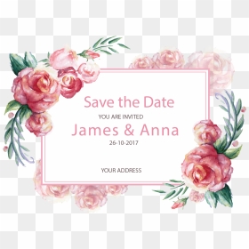 Vector Romantic Gift Postcard Wedding Paper Invitation - Watercolor Rose Frame Png, Transparent Png - you are invited png