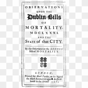File - - Observation On The London Bills Of Mortality, HD Png Download - bills png