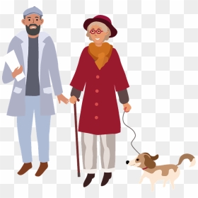 Old Couple Clipart - Illustration, HD Png Download - couple walking png