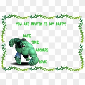 Http - //www - Creativeprintables - Org/free Incredible - Free Printable Hulk Invitation Template, HD Png Download - you are invited png
