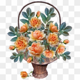 Transparent Bouquet Basket Png - Flower, Png Download - png roses