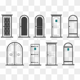 Door Vector Old - Easy Drawings Of Doors, HD Png Download - white door png
