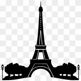 Eiffel Tower Wall Decal Stencil - Eiffel Tower Silhouette Png, Transparent Png - eiffel tower silhouette png