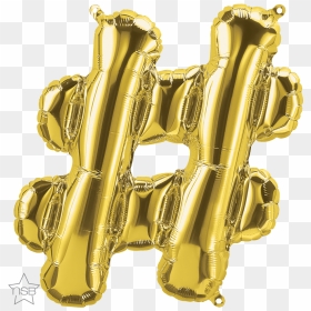 Hashtag Gold Balloon Png, Transparent Png - gold foil png